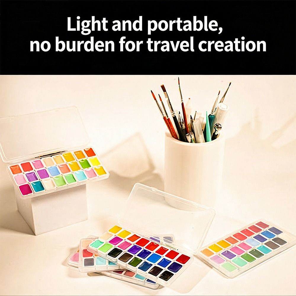 Watercolor Paint Set Solid Pigment - Set di 24 colori di acquerelli