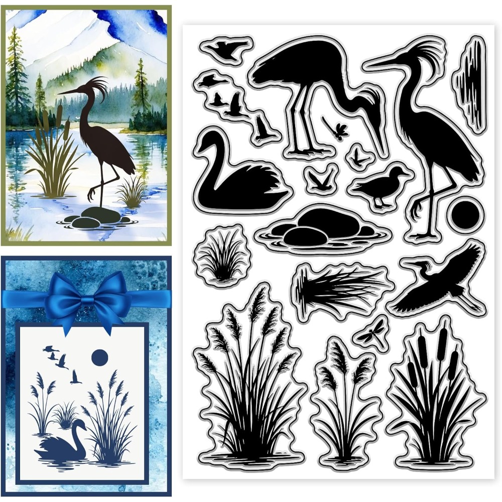Clear Silicone Stamps For Card Making - Timbri in silicone con motivo uccelli