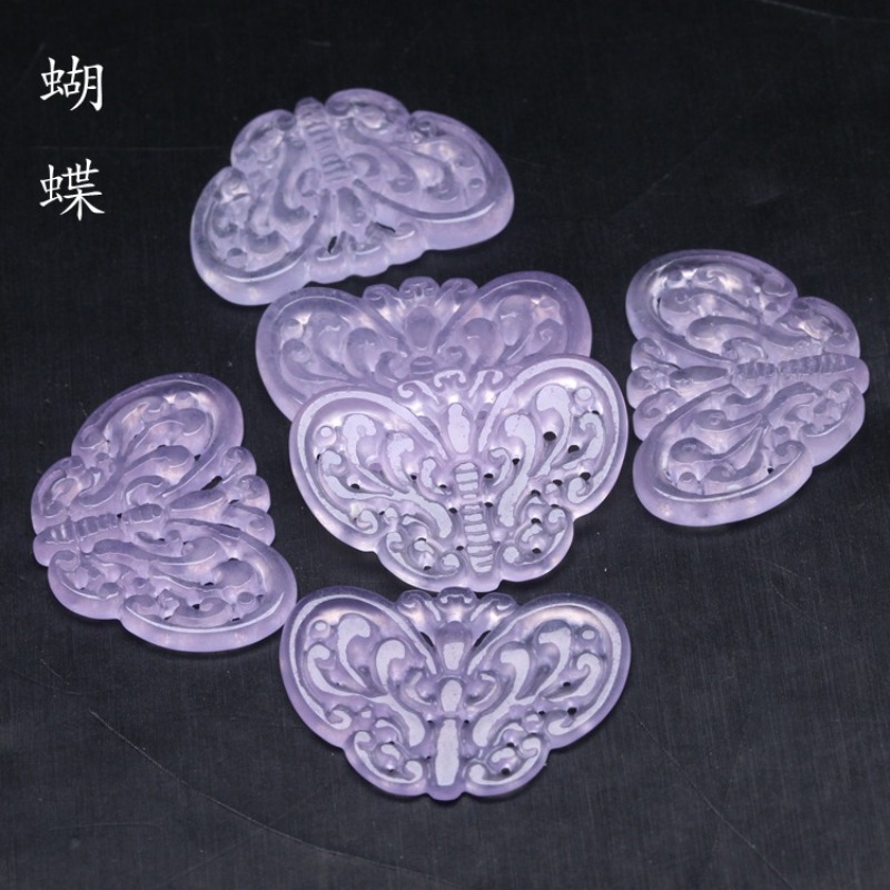 Beading - 2 pezzi di giada viola naturale
