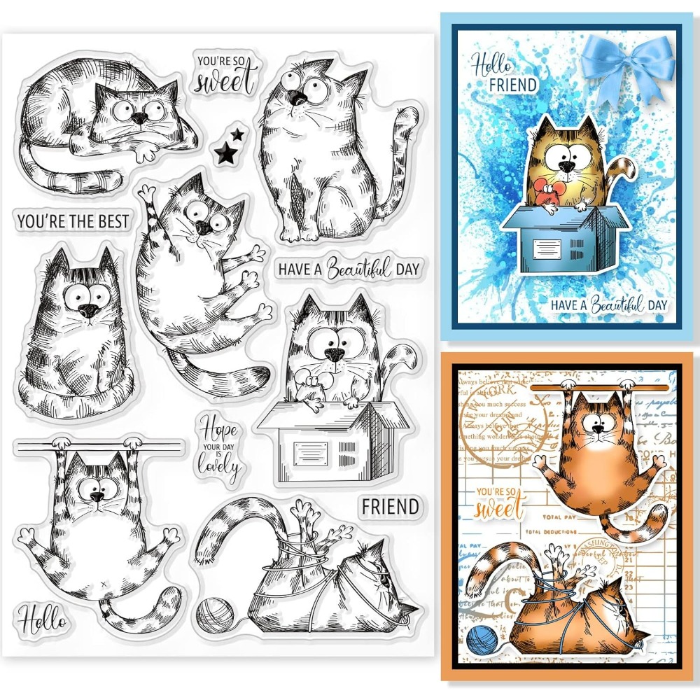 Timbri trasparenti per gatti d - Clear Silicone Stamps For Card Making recensione e prezzo