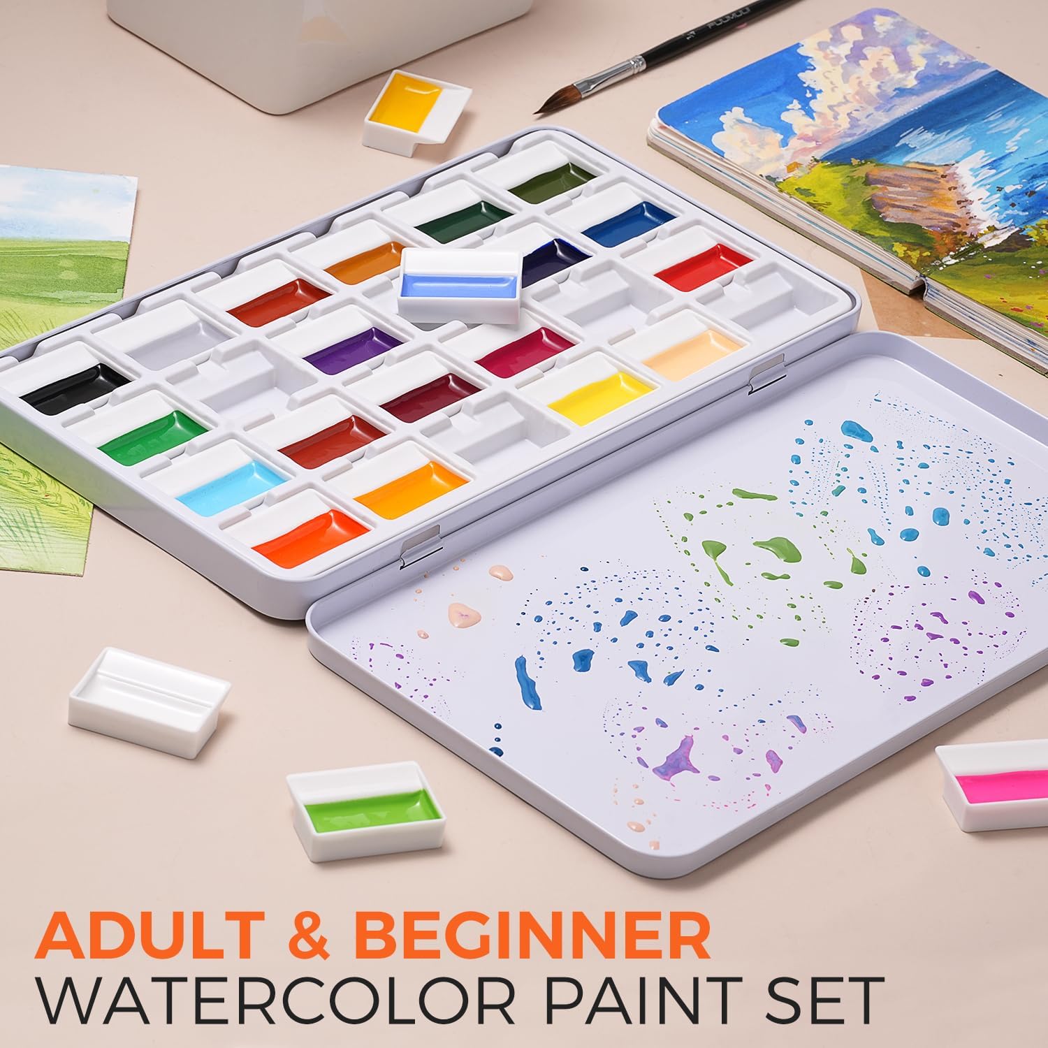 Set di 24 Colori Acquerelli Op - Watercolor Paint Set Solid Pigment recensione e prezzo